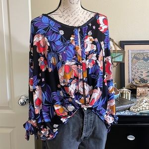 Free People Dolman Sleeve Tie Blouse